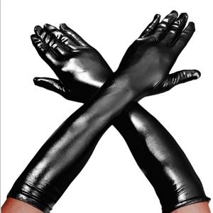 Faux leather gloves